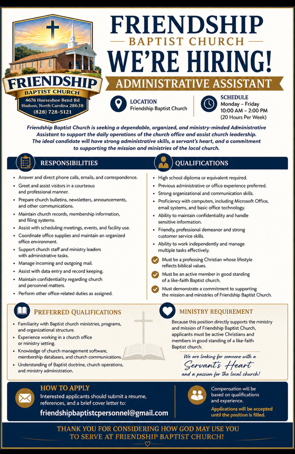 Friendship Baptist Admin Assist